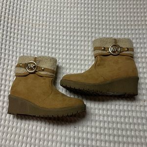 Michael Kors Fur trim Wedge Bootie